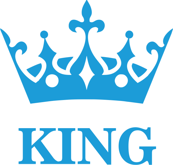 Potisk KING Barva: azurově modrá, Velikost motivu: A5