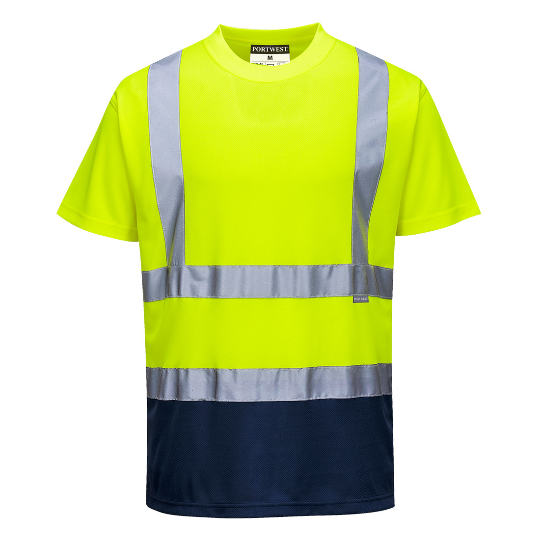 Dvoubarevné reflexní triko Barva: žlutá-námořní modrá, Velikost: L