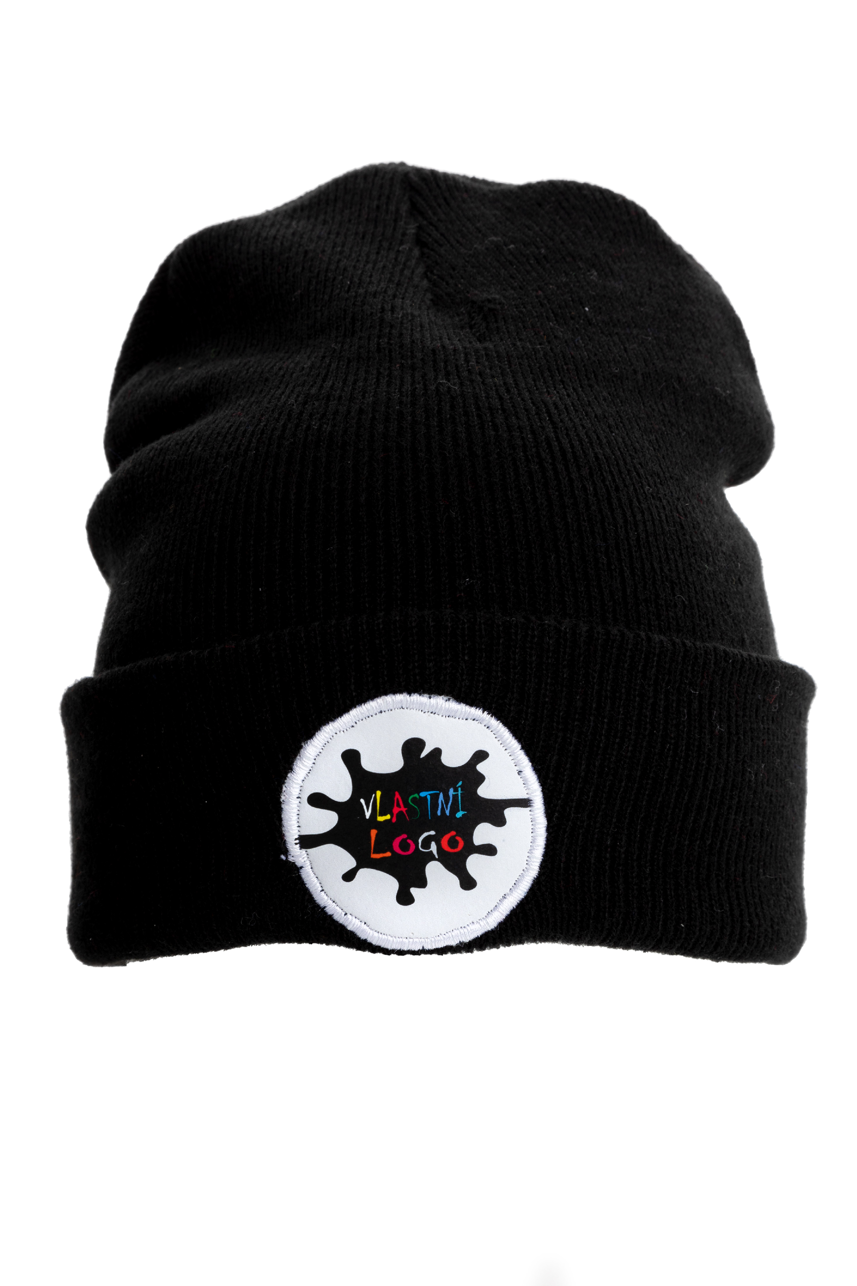 Originální zimní čepice s potisknutelnou nášivkou Barva: černá