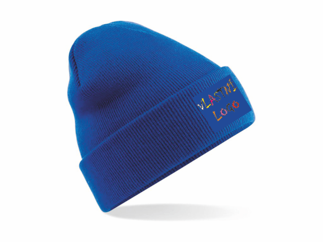 Originální zimní čepice s potisknutelnou nášivkou Barva: královská modrá