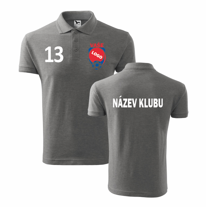 Klubová pánská polokošile Barva: tmavě šedý melír, Velikost: 2XL