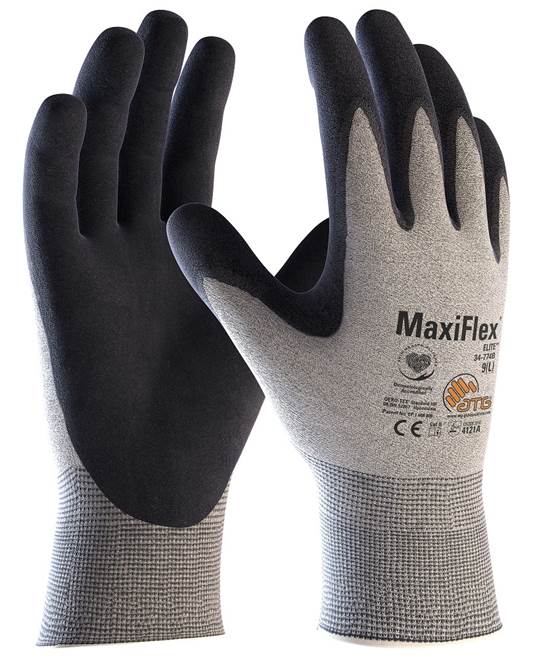 Polomáčené rukavice MaxiFlex® Elite™ ATG® ESD 34-774 Barva: šedá, Velikost: 5