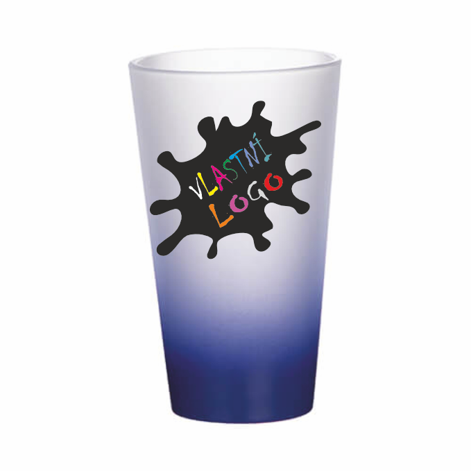 Velká matná latte sklenice s vlastním potiskem Barva: námořní modrá