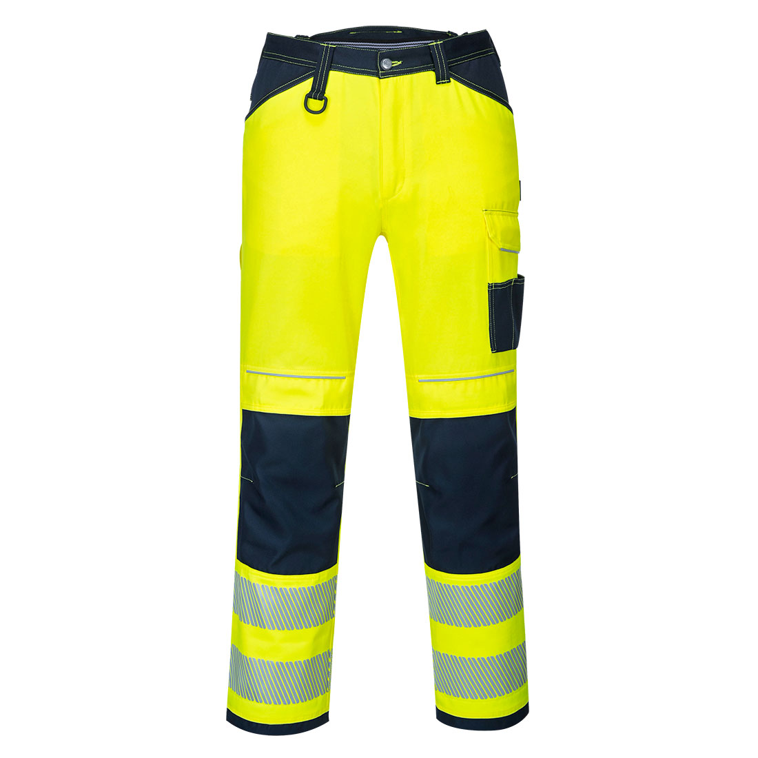Pracovní kalhoty PW3 Hi-Vis Barva: žlutá-námořní modrá-zkrácená, Velikost: 28