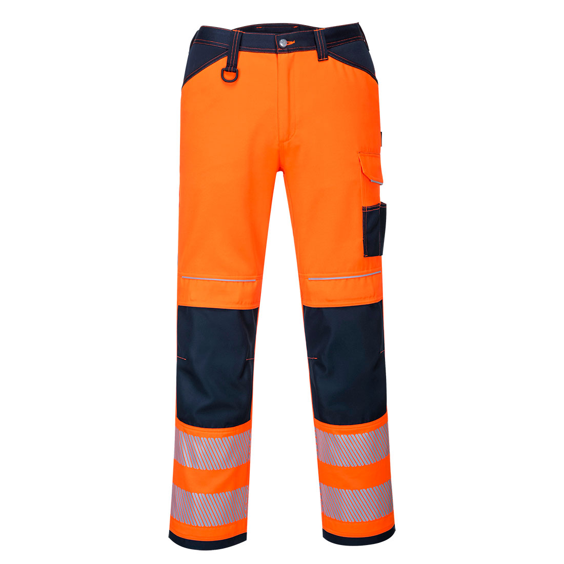 Pracovní kalhoty PW3 Hi-Vis Barva: oranžová-námořní modrá, Velikost: 28