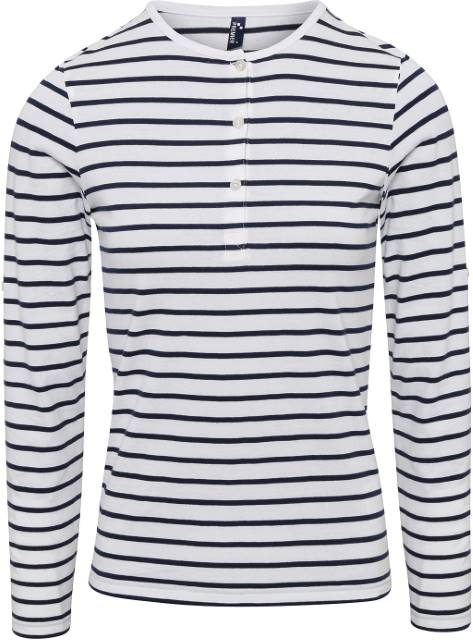 Dámské triko PR318 Barva: bílá-námořní modrá, Velikost: M