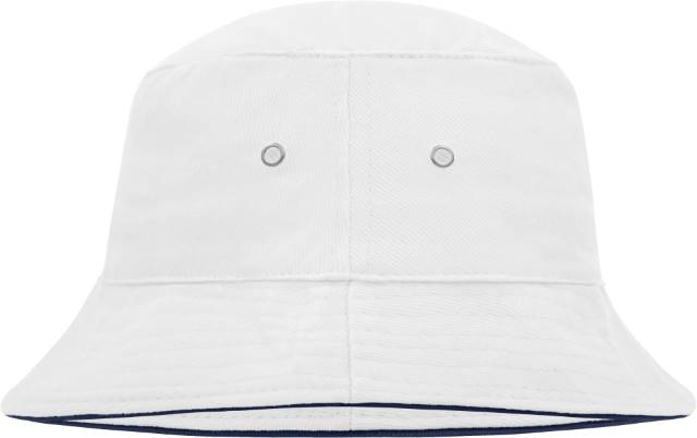 Rybářský klobouk s lemem MB 12 Barva: bílá-námořní modrá, Velikost: L/XL