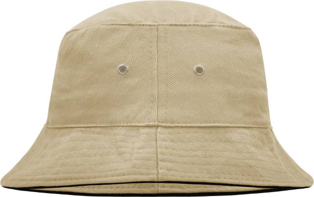 Rybářský klobouk s lemem MB 12 Barva: písková-černá, Velikost: S/M