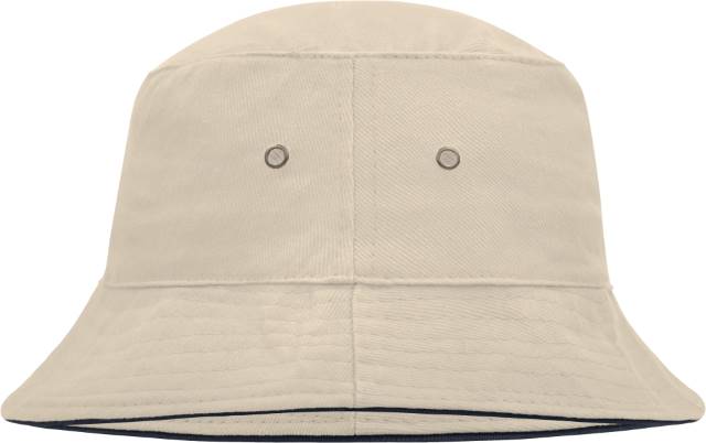 Rybářský klobouk s lemem MB 12 Barva: naturální-námořní modrá, Velikost: L/XL