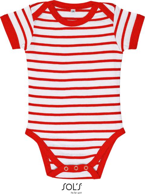 Pruhované body SOL'S Miles Baby Barva: bílá-červená, Velikost: 18-24 měsíců
