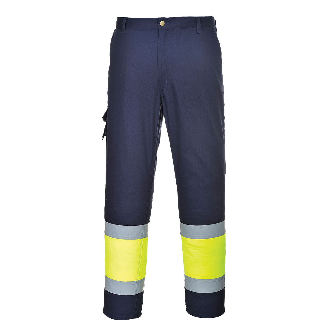 Dvoubarevné kalhoty Combat Hi-Vis Barva: žlutá-námořní modrá, Velikost: L