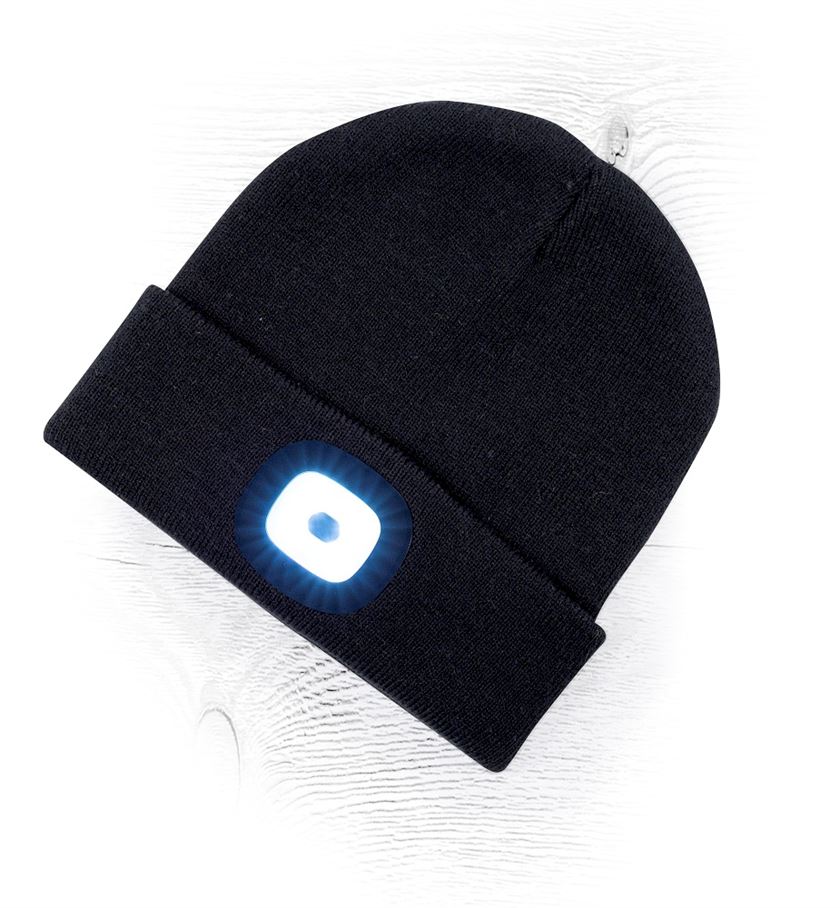 Zimní čepice ARDON®BOAST s LED svítilnou Barva: černá