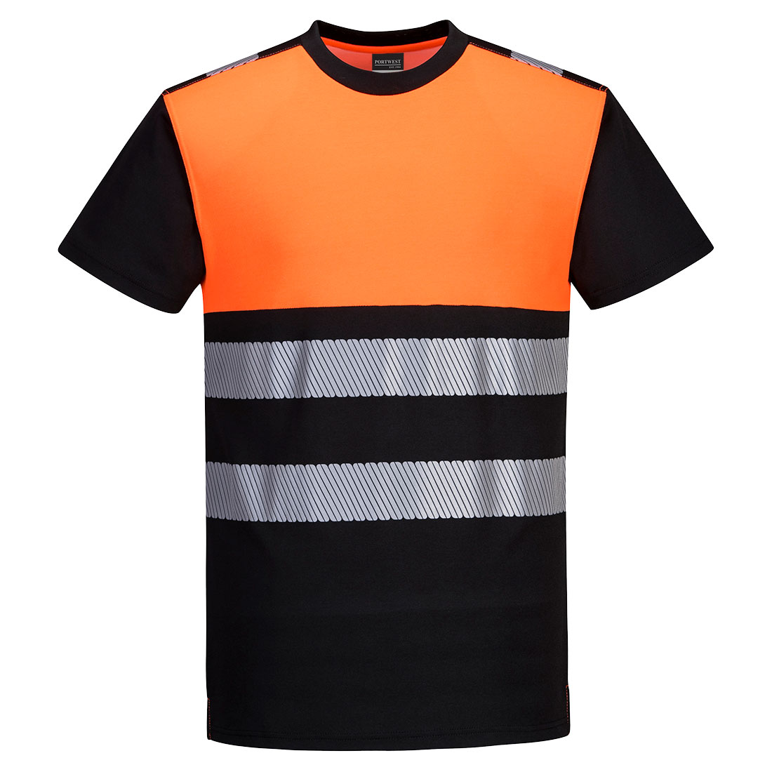 Tričko PW3 Hi-Vis Třída 1 Barva: černá-oranžová, Velikost: 4XL