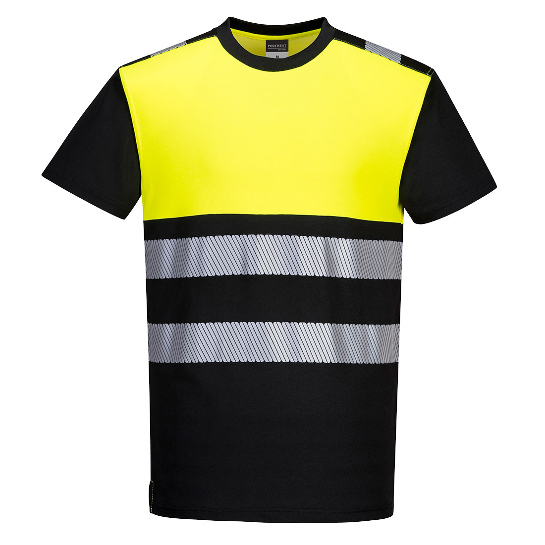 Tričko PW3 Hi-Vis Třída 1 Barva: černá-žlutá, Velikost: XS
