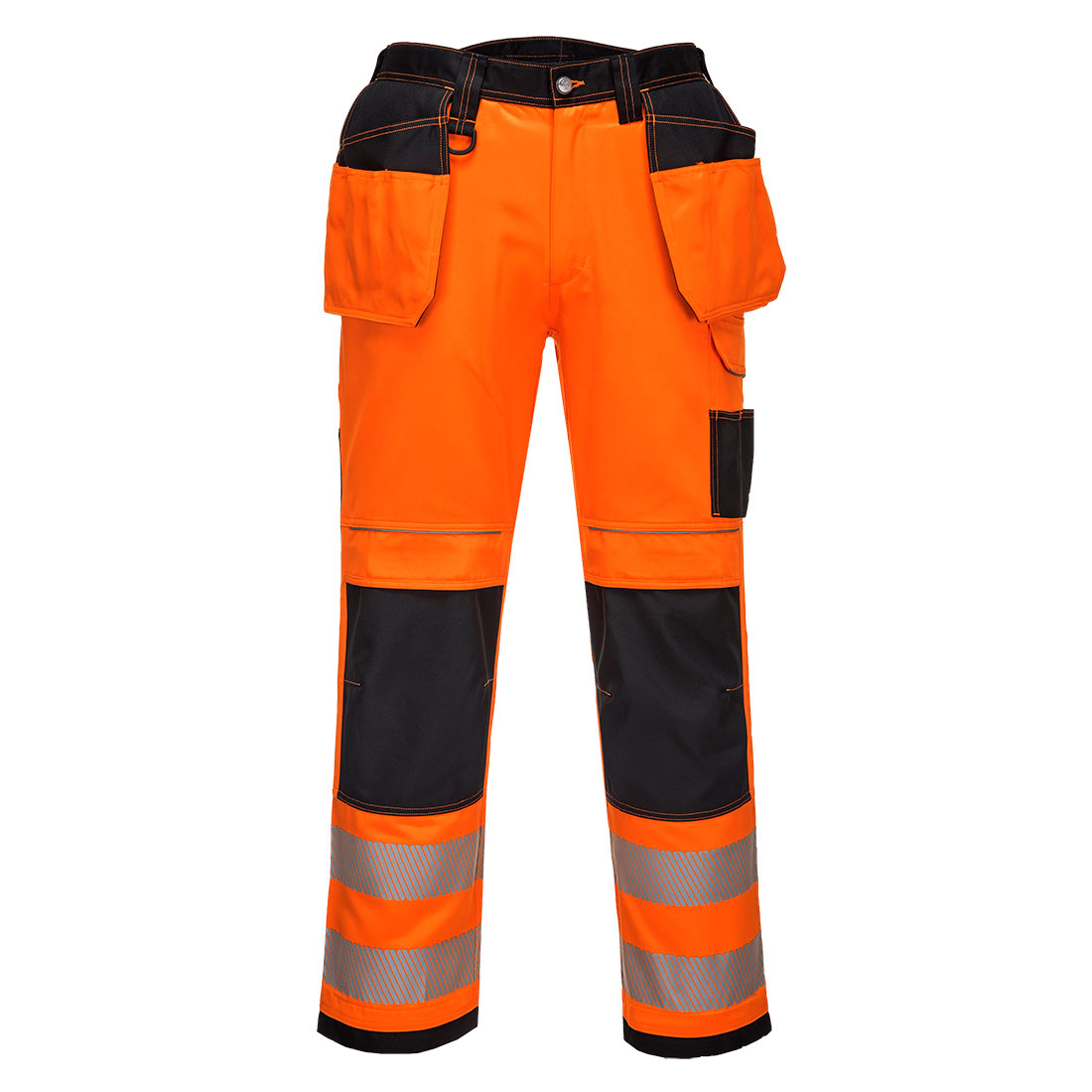 Kalhoty HiVis PW3 Holster Barva: oranžová-černá-zkrácená, Velikost: 40
