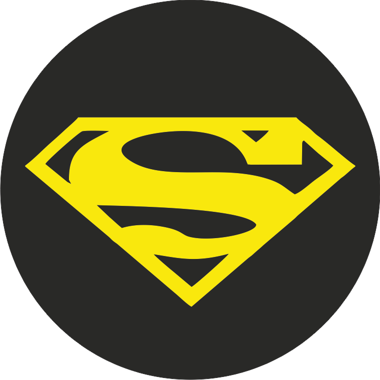 Potisk SUPERMAN 2 Barva: fluorescenční žlutá, Velikost motivu: 8 cm