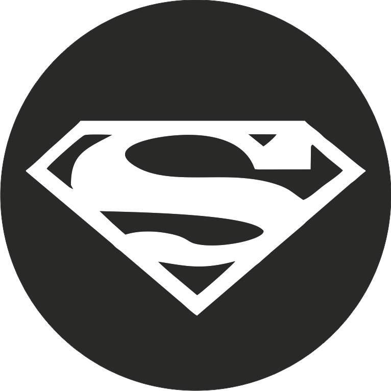 Potisk SUPERMAN 2 Barva: bílá, Velikost motivu: 8 cm