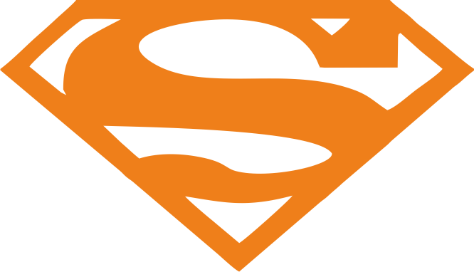 Potisk SUPERMAN 2 Barva: fluorescenční oranžová, Velikost motivu: 8 cm