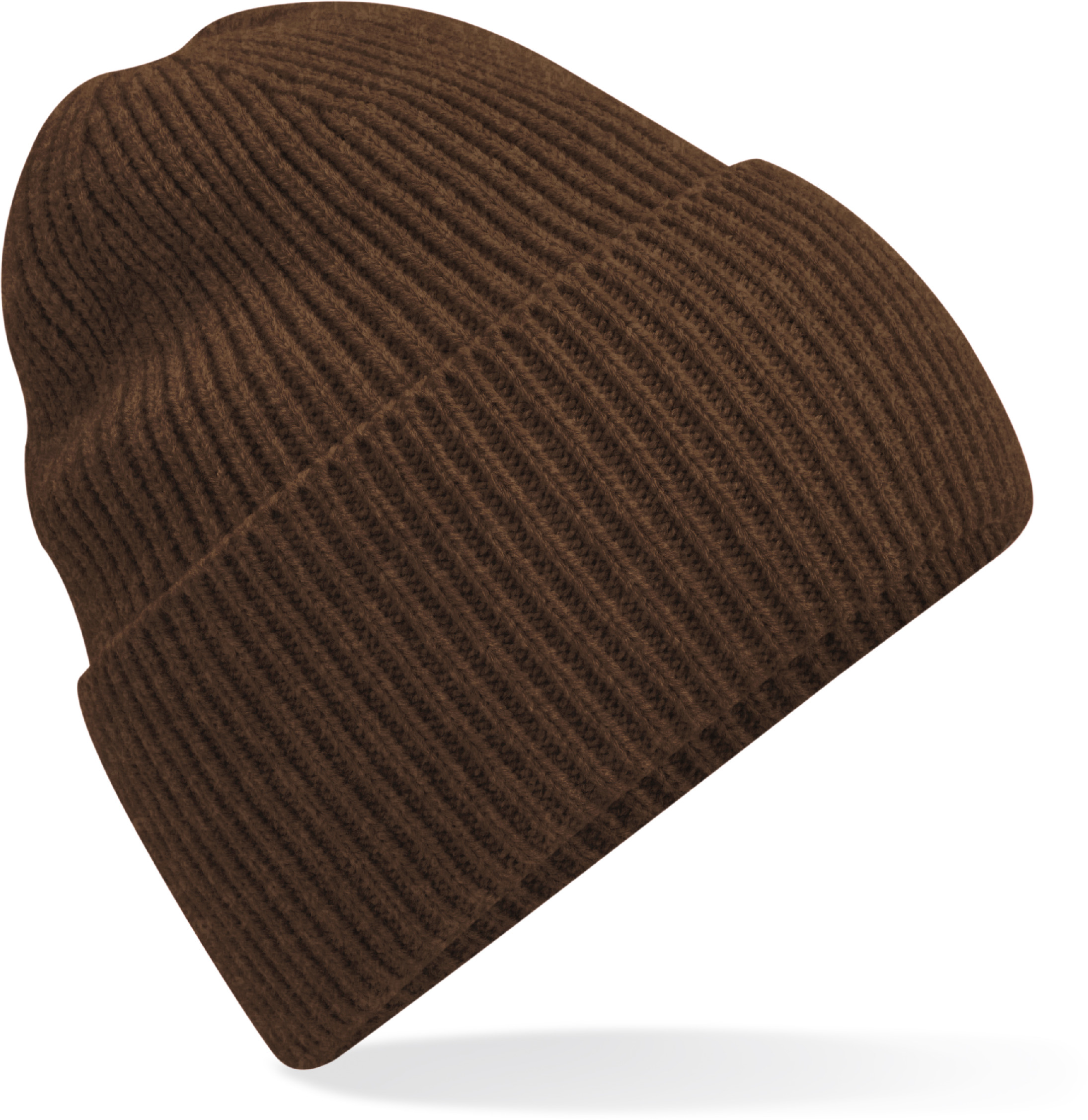 Dlouhá pletená čepice s manžetou B384R Barva: čokoládová, Velikost: uni