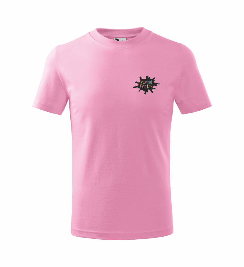 Dětské triko s vlastním potiskem Barva: růžová, Velikost: 122 cm/6 let, Umístění potisku: levé prso