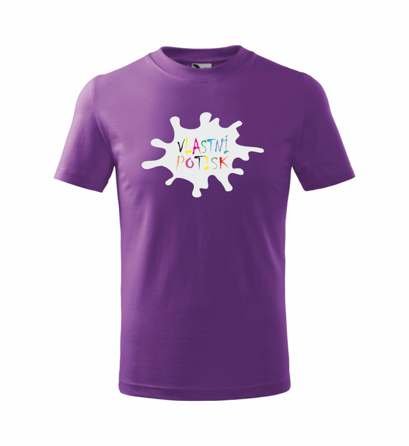 Dětské triko s vlastním potiskem Barva: fialová, Velikost: 134 cm/8 let, Umístění potisku: přední část