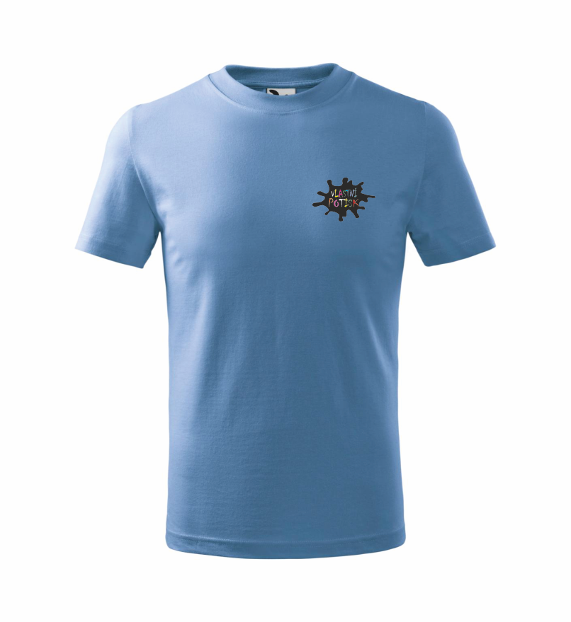 Dětské triko s vlastním potiskem Barva: nebesky modrá, Velikost: 158 cm/12 let, Umístění potisku: levé prso