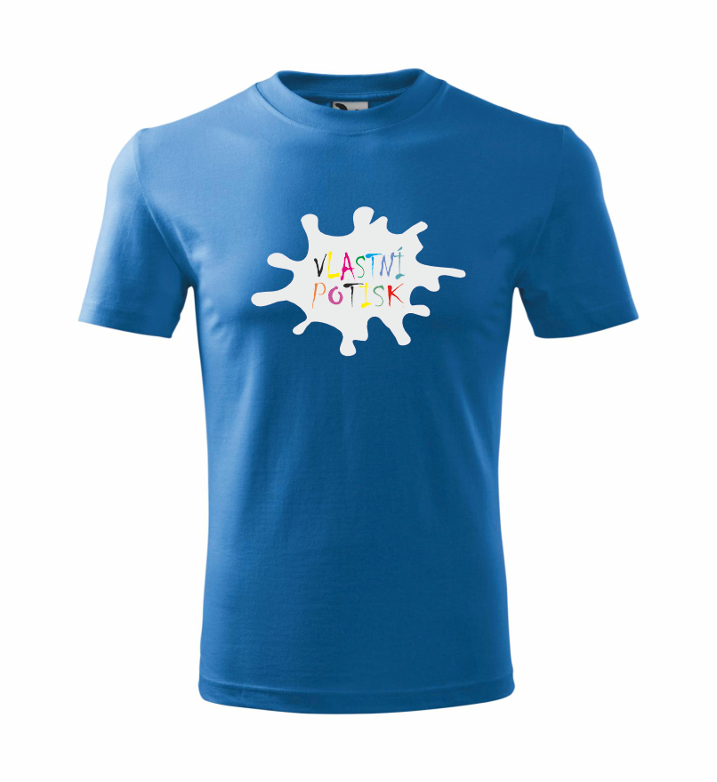 Dětské triko s vlastním potiskem Barva: azurově modrá, Velikost: 158 cm/12 let, Umístění potisku: přední část