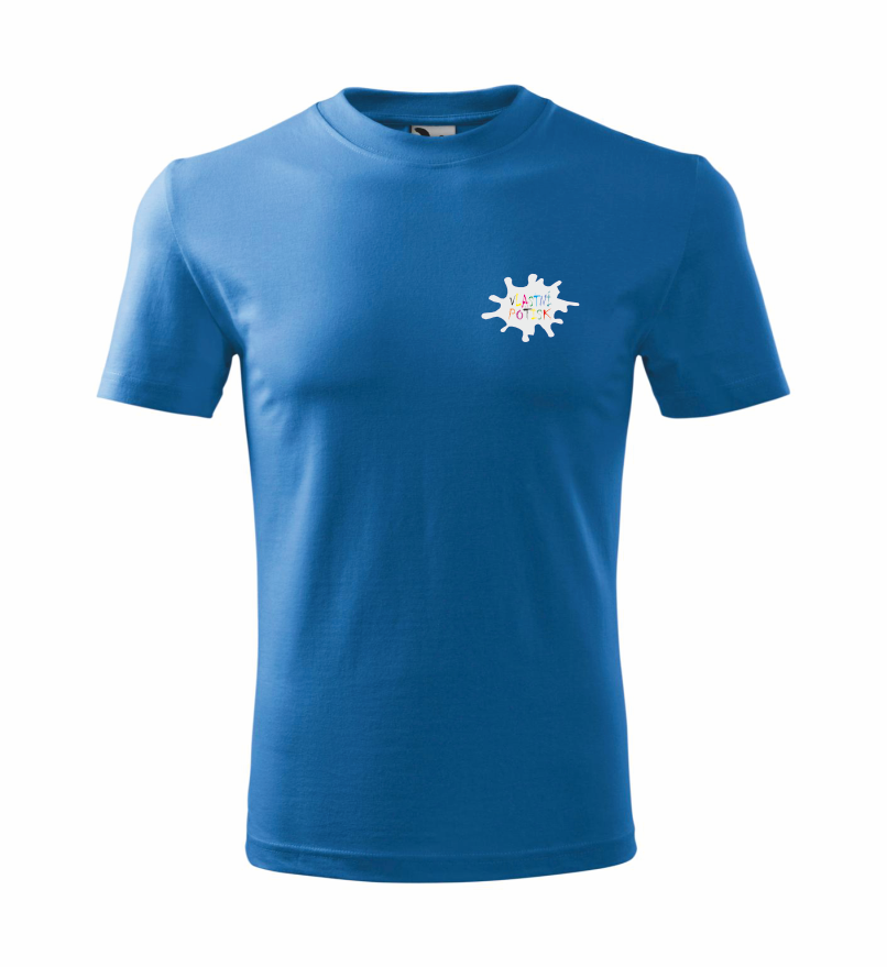 Dětské triko s vlastním potiskem Barva: azurově modrá, Velikost: 158 cm/12 let, Umístění potisku: levé prso