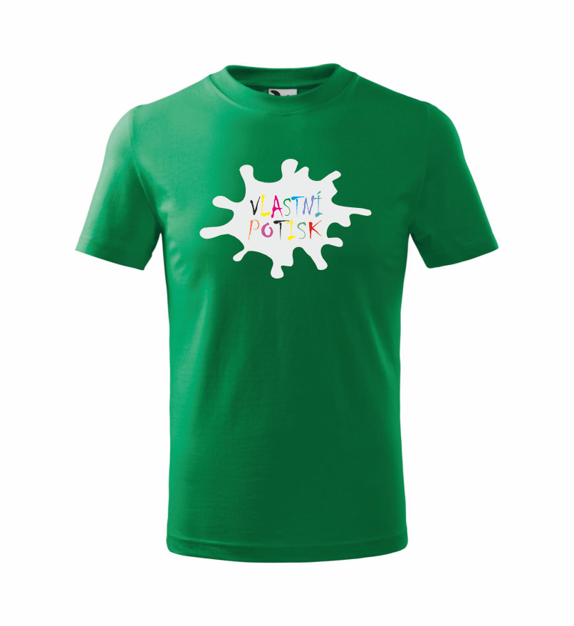 Dětské triko s vlastním potiskem Barva: středně zelená, Velikost: 158 cm/12 let, Umístění potisku: přední část