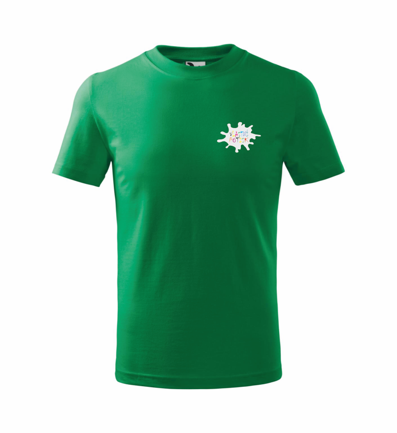 Dětské triko s vlastním potiskem Barva: středně zelená, Velikost: 158 cm/12 let, Umístění potisku: levé prso
