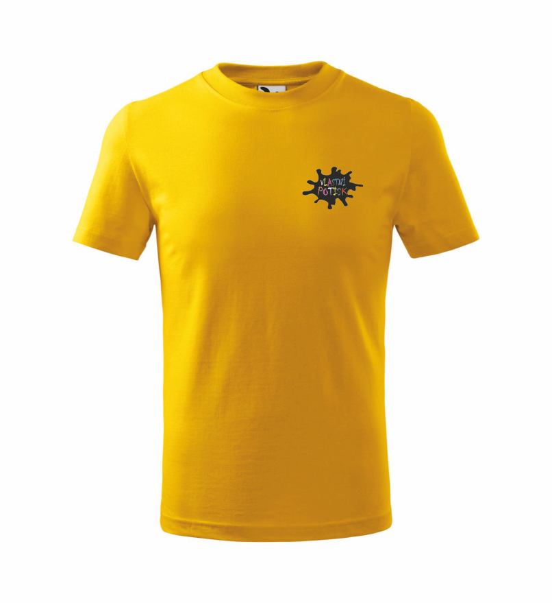 Dětské triko s vlastním potiskem Barva: žlutá, Velikost: 122 cm/6 let, Umístění potisku: levé prso
