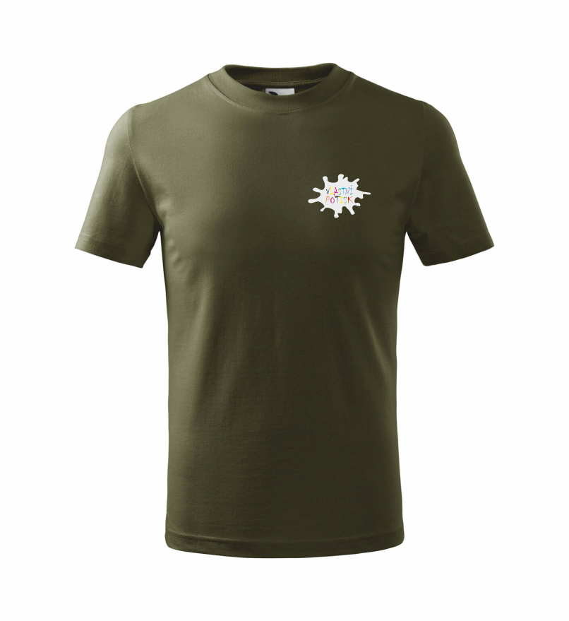 Dětské triko s vlastním potiskem Barva: military, Velikost: 134 cm/8 let, Umístění potisku: levé prso