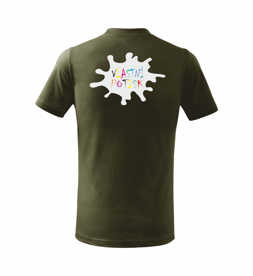 Dětské triko s vlastním potiskem Barva: military, Velikost: 110 cm/4 roky, Umístění potisku: zadní část