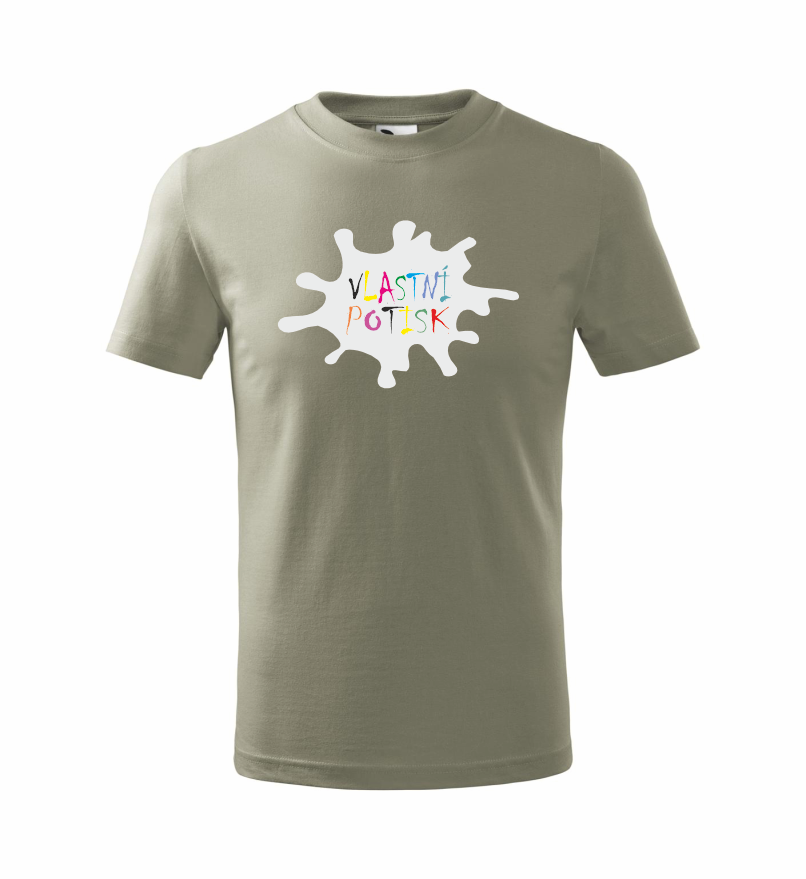 Dětské triko s vlastním potiskem Barva: světlá khaki, Velikost: 158 cm/12 let, Umístění potisku: přední část