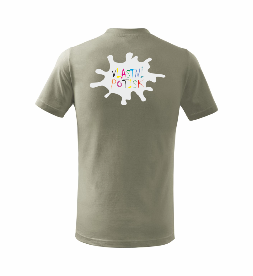 Dětské triko s vlastním potiskem Barva: světlá khaki, Velikost: 158 cm/12 let, Umístění potisku: zadní část