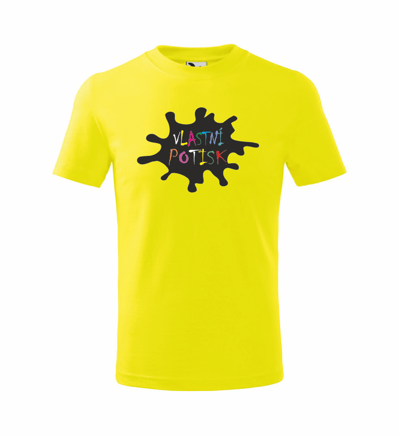 Dětské triko s vlastním potiskem Barva: citrónová, Velikost: 110 cm/4 roky, Umístění potisku: přední část