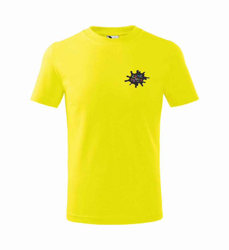 Dětské triko s vlastním potiskem Barva: citrónová, Velikost: 110 cm/4 roky, Umístění potisku: levé prso