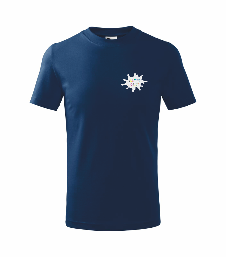 Dětské triko s vlastním potiskem Barva: námořní modrá, Velikost: 158 cm/12 let, Umístění potisku: levé prso