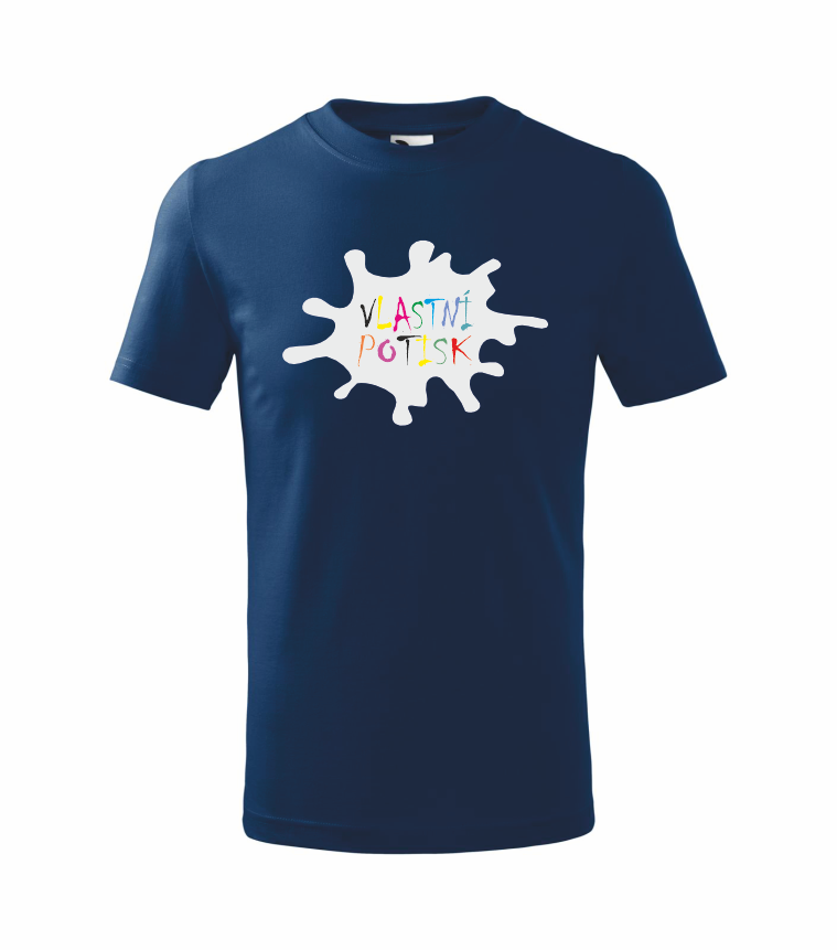 Dětské triko s vlastním potiskem Barva: námořní modrá, Velikost: 146 cm/10 let, Umístění potisku: přední část