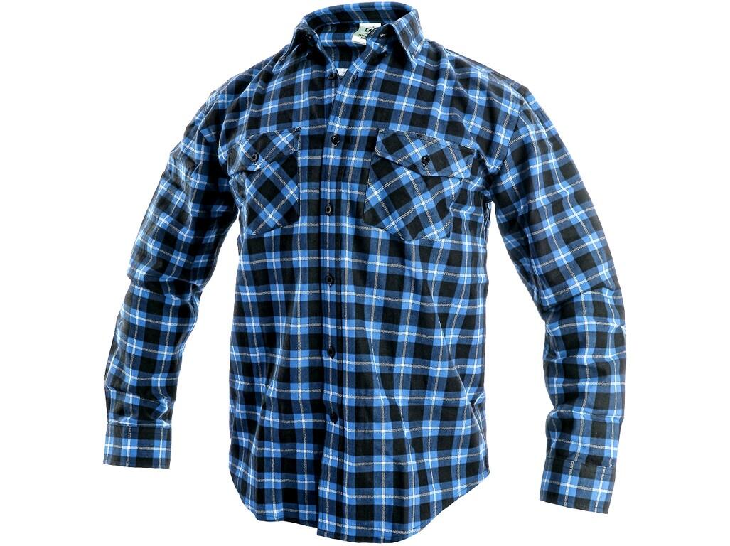 Pánská košile s dlouhým rukávem TOM Barva: modrá-černá, Velikost: 40