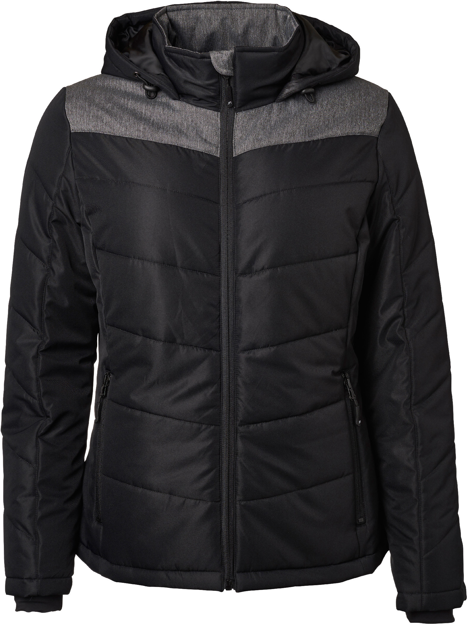Dámská zimní bunda JN 1133 Barva: černá-šedá, Velikost: M
