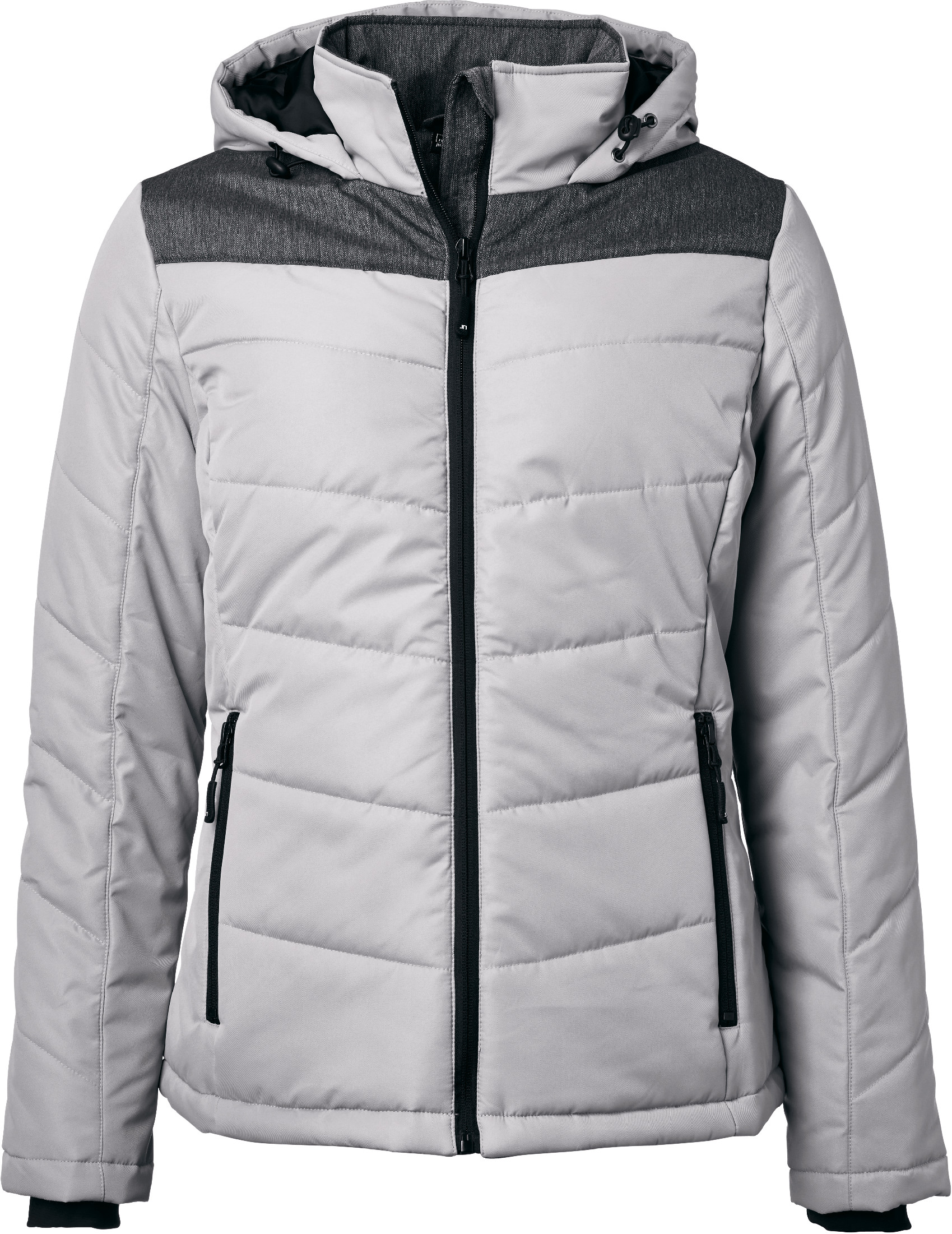 Dámská zimní bunda JN 1133 Barva: světle šedá-šedá, Velikost: M