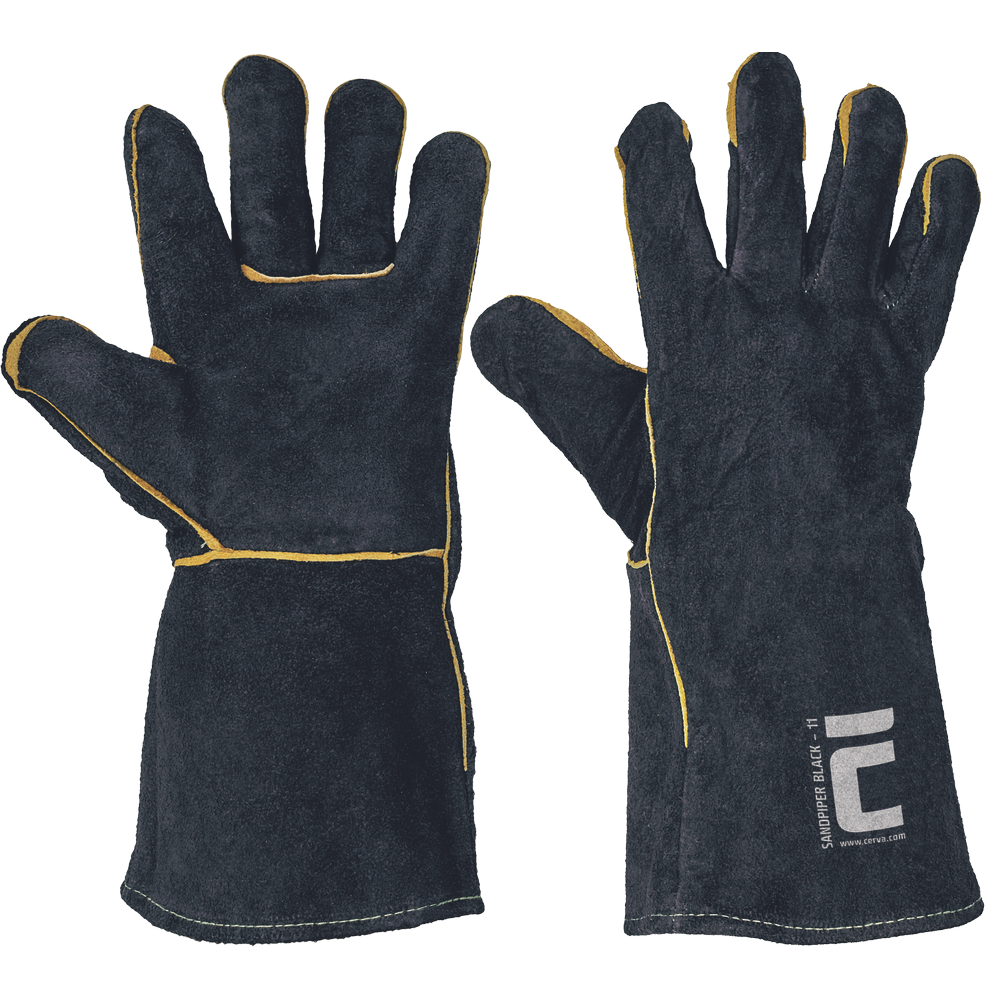 Celokožené rukavice SANDPIPER BLACK Barva: černá, Velikost: 11