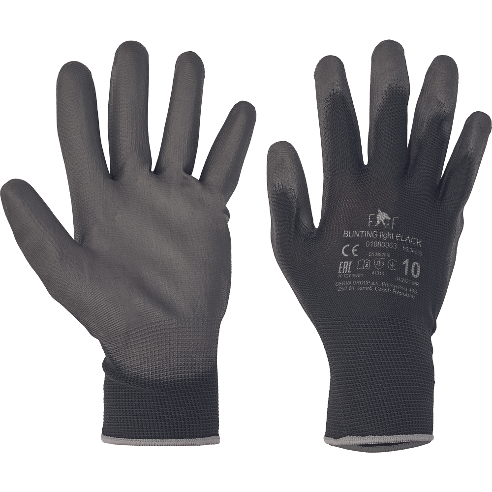 Máčené rukavice FF BUNTING LIGHT Barva: černá, Velikost: 6
