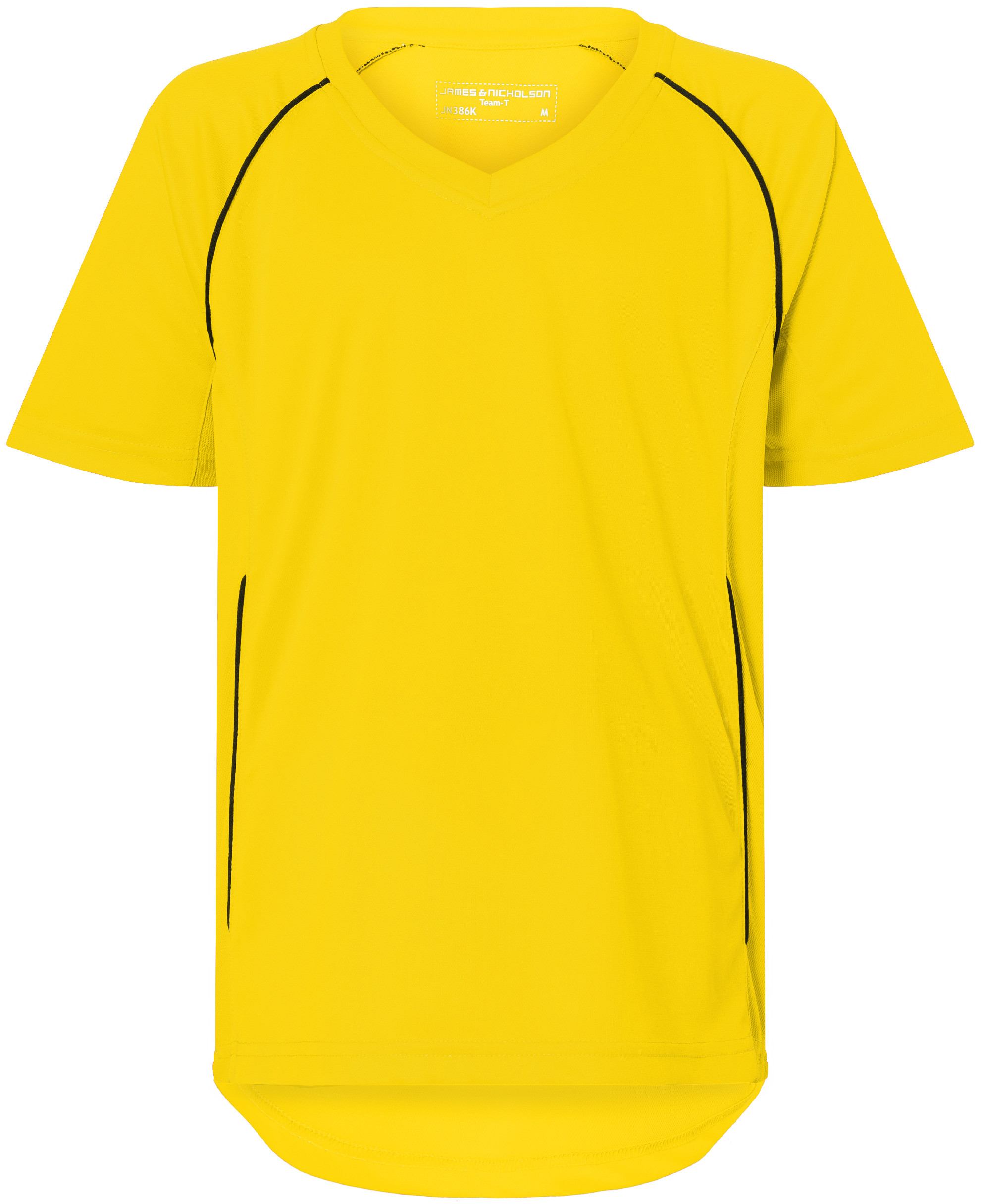 Dětské týmové tričko JN 386K Barva: žlutá-černá, Velikost: M