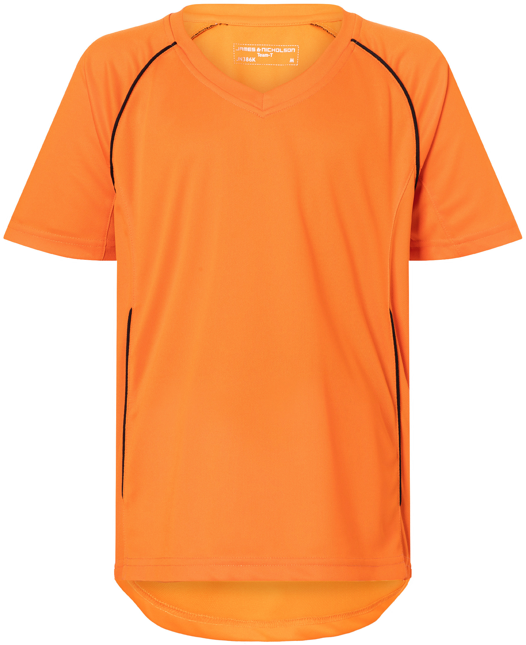 Dětské týmové tričko JN 386K Barva: oranžová-černá, Velikost: XL