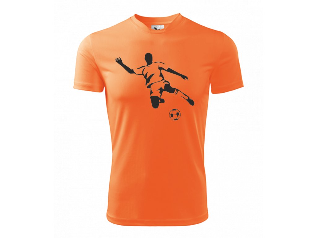 Tričko pánské/dětské s FOTBALISTOU Barva: fluorescenční oranžová, Velikost: XL