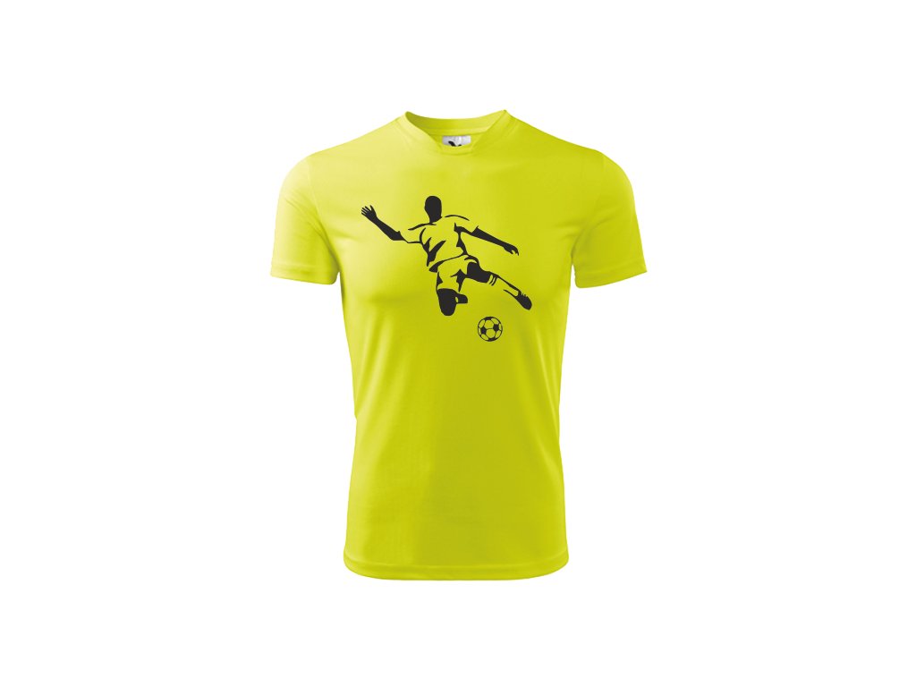 Tričko pánské/dětské s FOTBALISTOU Barva: fluorescenční žlutá, Velikost: S