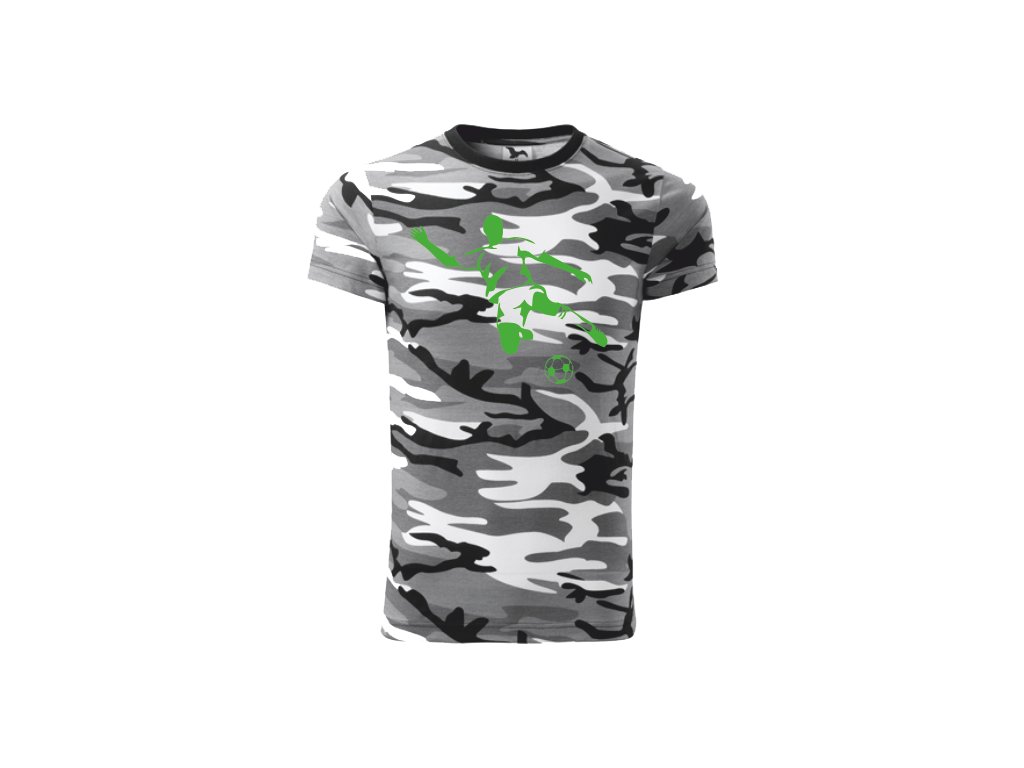 Tričko pánské/dětské s FOTBALISTOU Barva: camouflage gray, Velikost: XS