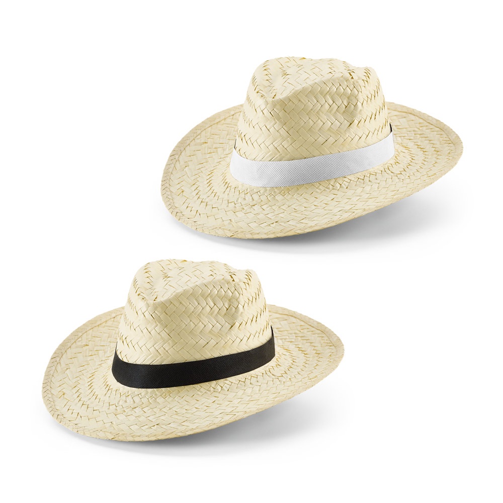 Přírodní slaměný klobouk EDWARD POLI Barva: bílá